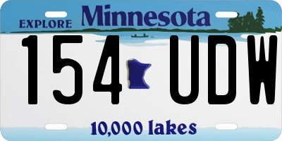 MN license plate 154UDW