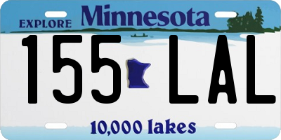 MN license plate 155LAL