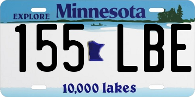 MN license plate 155LBE
