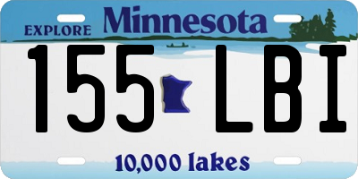 MN license plate 155LBI