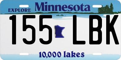 MN license plate 155LBK