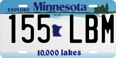 MN license plate 155LBM