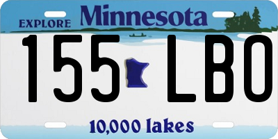 MN license plate 155LBO