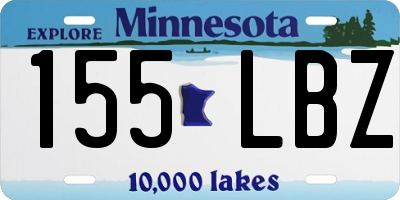 MN license plate 155LBZ