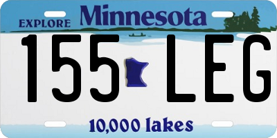 MN license plate 155LEG