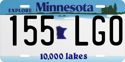 MN license plate 155LGO