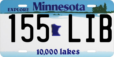 MN license plate 155LIB