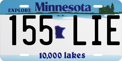 MN license plate 155LIE