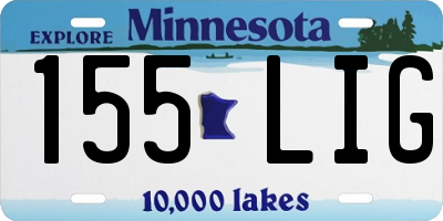 MN license plate 155LIG