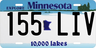 MN license plate 155LIV