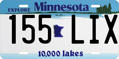 MN license plate 155LIX