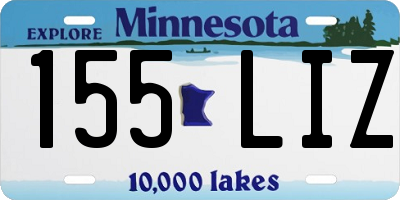 MN license plate 155LIZ