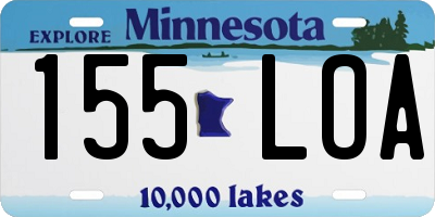 MN license plate 155LOA
