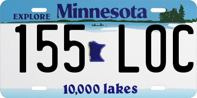 MN license plate 155LOC