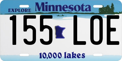 MN license plate 155LOE