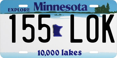 MN license plate 155LOK