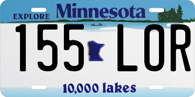 MN license plate 155LOR