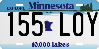 MN license plate 155LOY