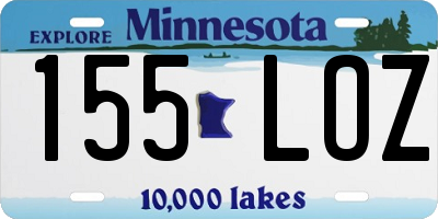 MN license plate 155LOZ