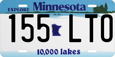 MN license plate 155LTO