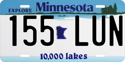 MN license plate 155LUN
