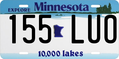 MN license plate 155LUO