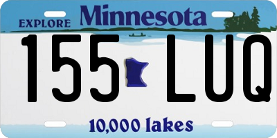 MN license plate 155LUQ
