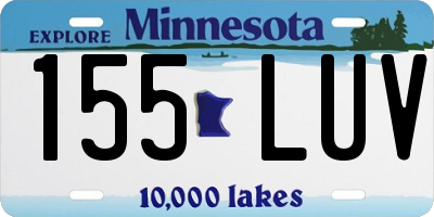 MN license plate 155LUV