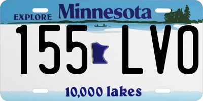 MN license plate 155LVO