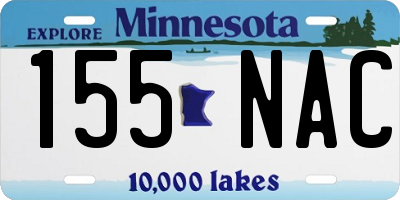 MN license plate 155NAC