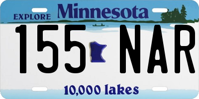 MN license plate 155NAR