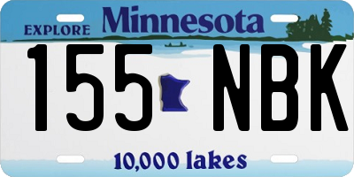 MN license plate 155NBK