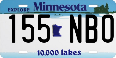 MN license plate 155NBO