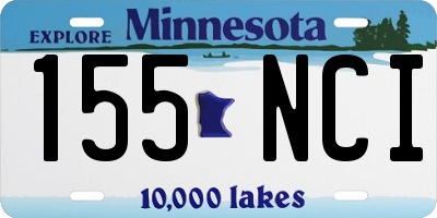 MN license plate 155NCI