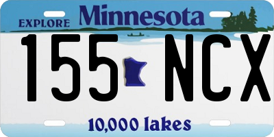 MN license plate 155NCX