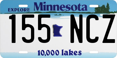 MN license plate 155NCZ