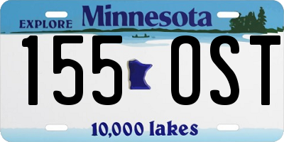 MN license plate 155OST