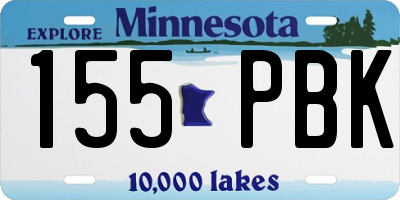 MN license plate 155PBK