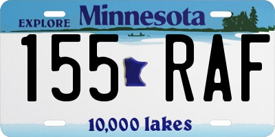 MN license plate 155RAF