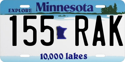 MN license plate 155RAK