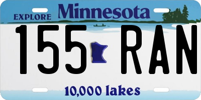 MN license plate 155RAN