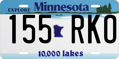 MN license plate 155RKO