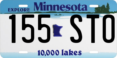 MN license plate 155STO