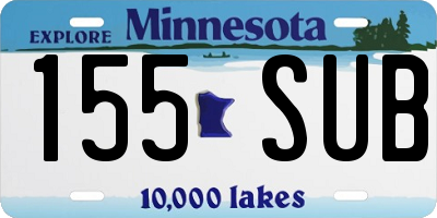 MN license plate 155SUB