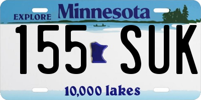 MN license plate 155SUK