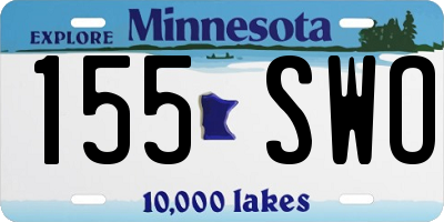 MN license plate 155SWO