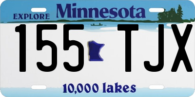 MN license plate 155TJX
