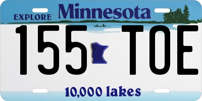 MN license plate 155TOE