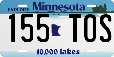 MN license plate 155TOS