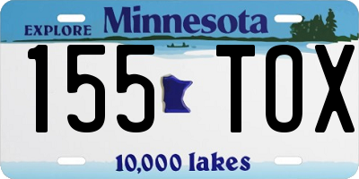 MN license plate 155TOX